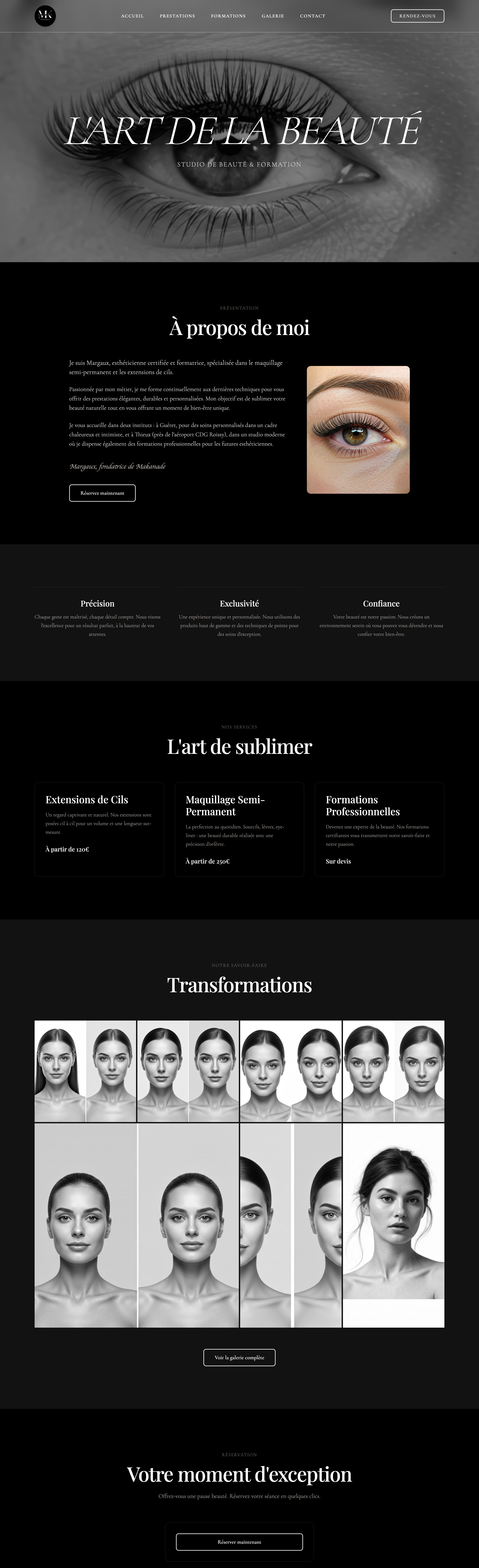 Makanade Esthétique - Site vitrine studio beauté